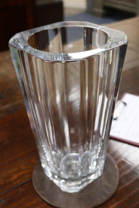 A Baccarat octagonal clear glass vase